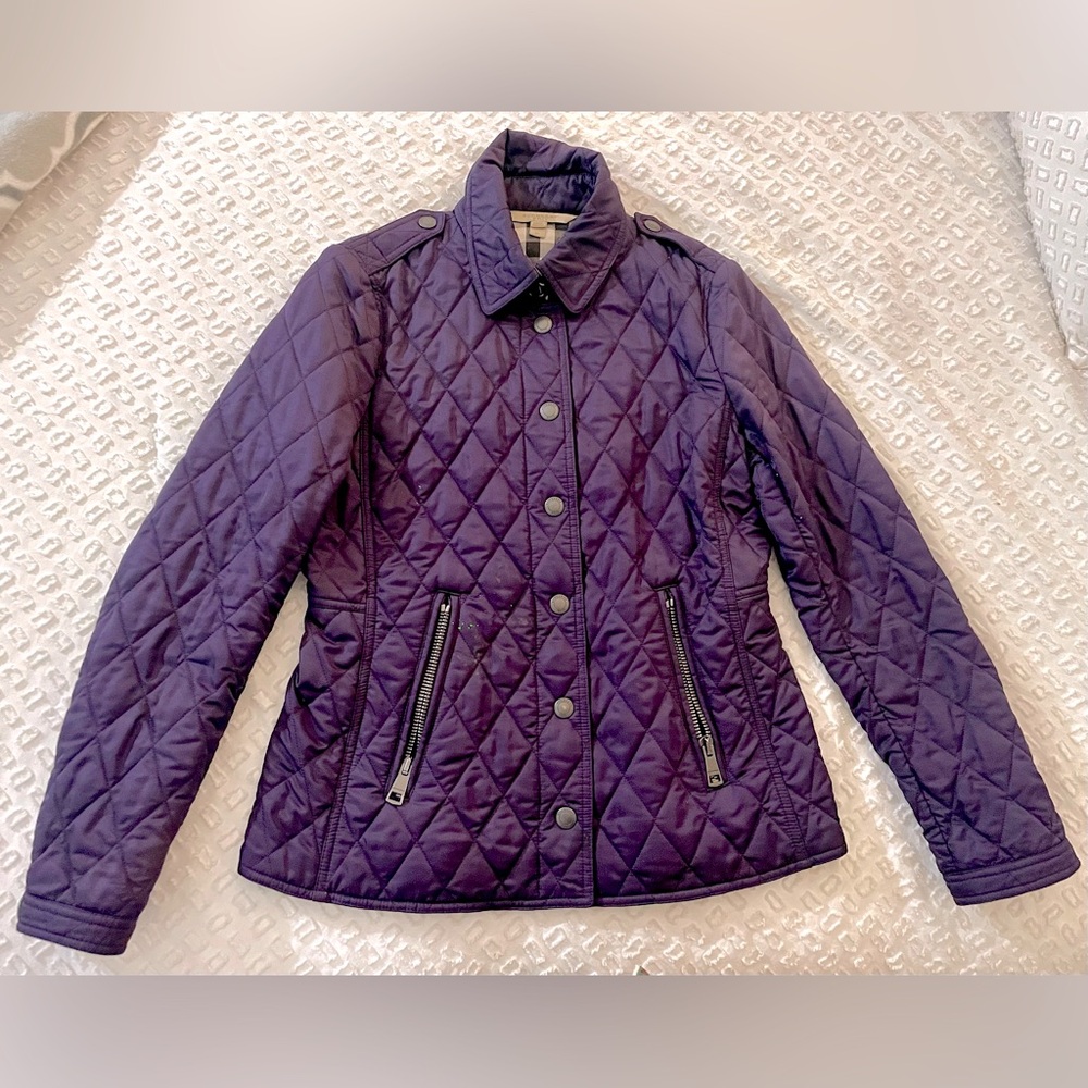 Burberry Purple Quilted Thermoregulated Jacket Size M (zip-up)